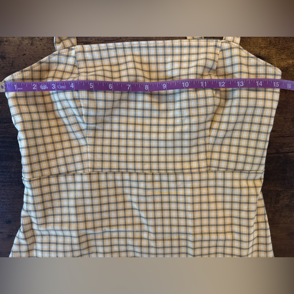 Hollister Yellow Black Y2K Plaid Mini Dress Medium - Picture 12 of 15